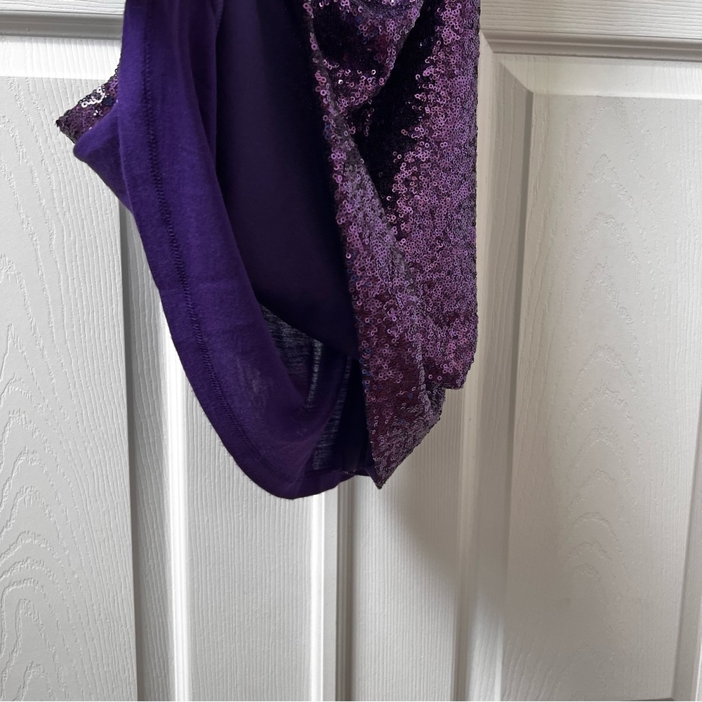 Jennifer Lopez Purple Cowl Neck Sequins Sleeveless Shirt, Size Medium, NWT - Picture 10 of 10